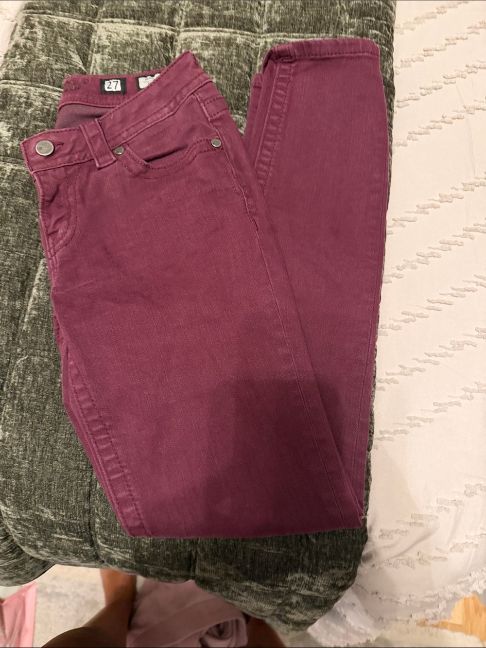Miss Me Burgundy Skinny Jeans
